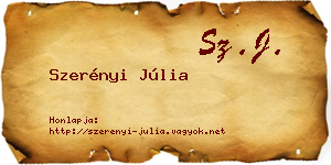 Szerényi Júlia névjegykártya