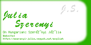 julia szerenyi business card